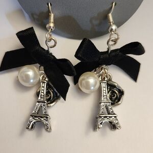 Eiffel Tower Pearl Earrings